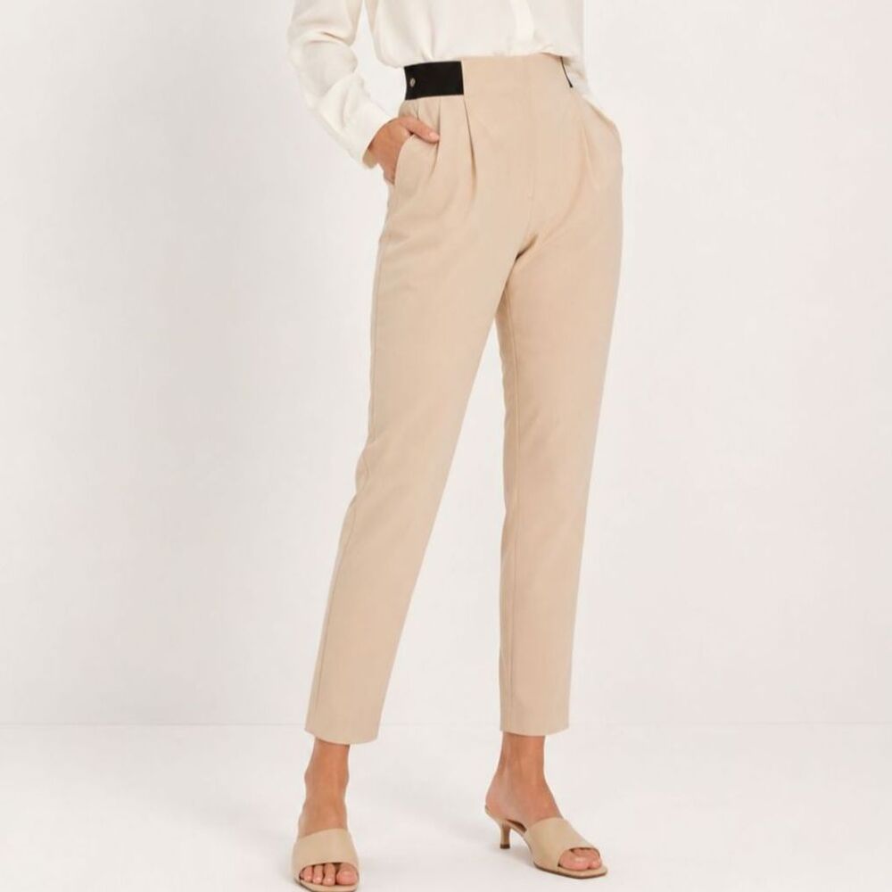 ADAY Turn It Up Pants Women's XL Sesame Beige Pull On Elastic Waist Office